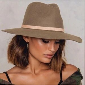 NWT Lack of Color The Grove Hat In Coffee Brown With Genuine Suede Leather Band